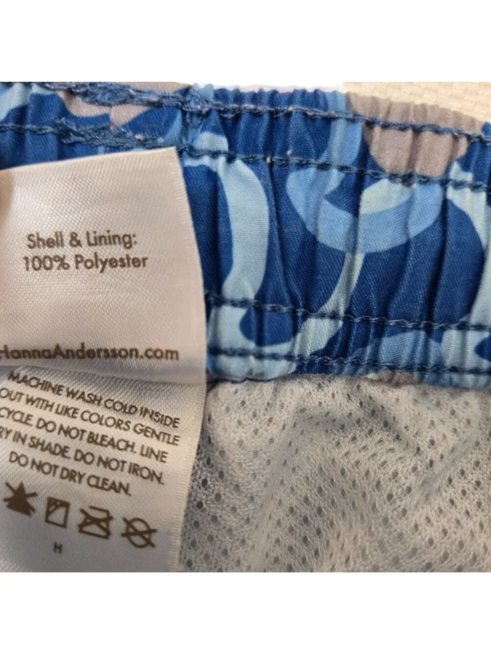 Hanna Andersson Shark Print Boy's Swim Trunks Size HA 150/US 12